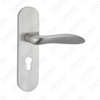 Door Handle Pull Wooden Door Hardware Handle Lock Door Handle on Plate for Mortise Lockset by Zinc Alloy or Steel Door Plate Handle (CM583-C56-N)