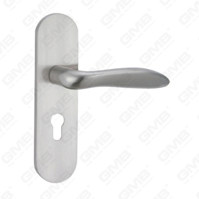 Door Handle Pull Wooden Door Hardware Handle Lock Door Handle on Plate for Mortise Lockset by Zinc Alloy or Steel Door Plate Handle (CM583-C56-N)
