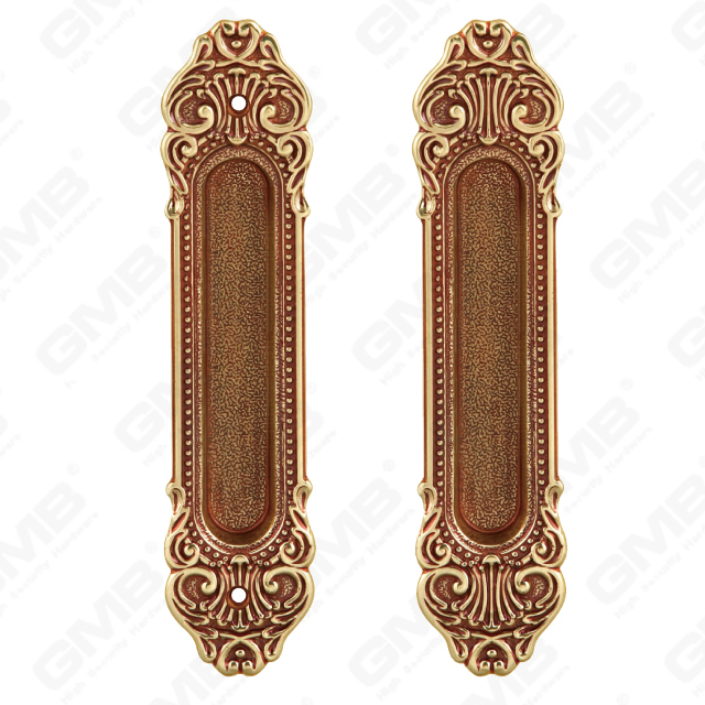 Brass Handles Wooden Door Hardware Handle Lock Door Handle on Plate for Mortise Lockset (B-YJ6602-OG)