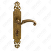 Brass Handles Wooden Door Hardware Handle Lock Door Handle on Plate for Mortise Lockset (B-PM3952-ZB)