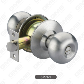 Security Keyed Ball Lock Stainless Steel Cylindrical Knob Door Lock [5791-1]