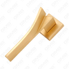 Modern Simple Solid Zinc Alloy Split Door Lock Handle on Square Rosette（Z072502）