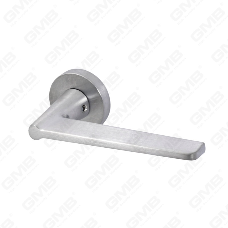 Modern Simple Solid Zinc Alloy Split Door Lock Handle on Round Rosette（Z062403）