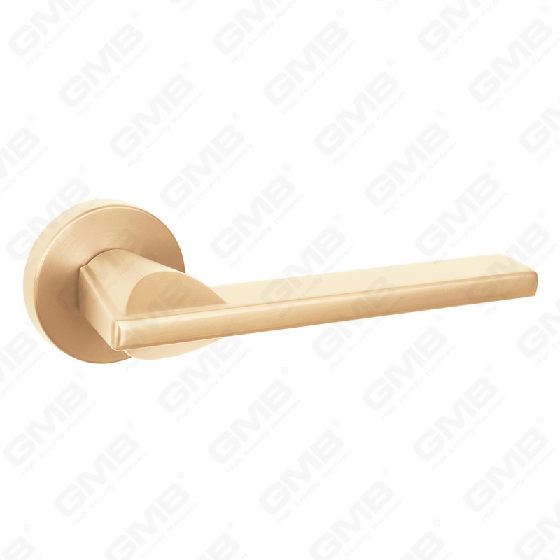 Modern Simple Solid Zinc Alloy Split Door Lock Handle on Round Rosette（Z062407）