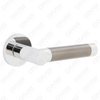Modern Simple Solid Zinc Alloy Split Door Lock Handle on Round Rosette（Z062412）