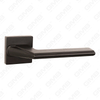 Modern Simple Solid Zinc Alloy Split Door Lock Handle on Square Rosette（Z072506）
