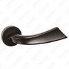 Modern Simple Solid Zinc Alloy Split Door Lock Handle on Round Rosette（Z062417）