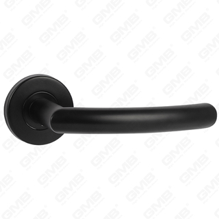 High Quality Black Color Modern Style Design #304 Stainless Steel Door Handle Round Rose Lever Handle (GB03-104)