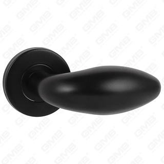 High Quality Black Color Modern Style Design #304 Stainless Steel Door Handle Round Rose Lever Handle (GB03-47)