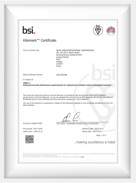 BSI Kitemark Certificate