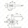 Heavy Duty Tubular Lever Door Lock Series, Zinc alloy Square Rosette Entry Door Handle Lock（A2020）