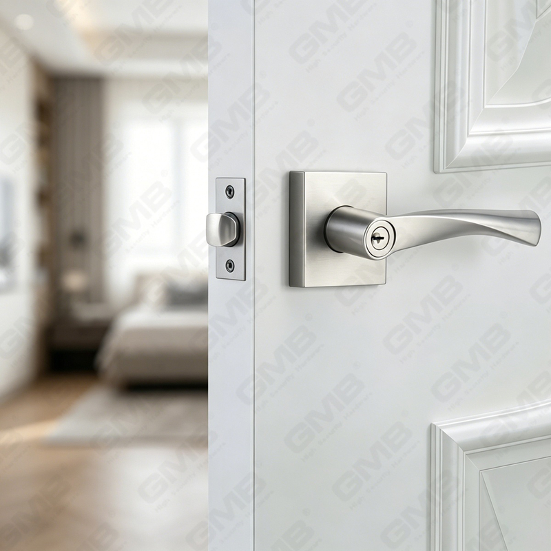Heavy Duty Tubular Lever Door Lock Series, Zinc alloy Square Rosette Entry Door Handle Lock（A2023）