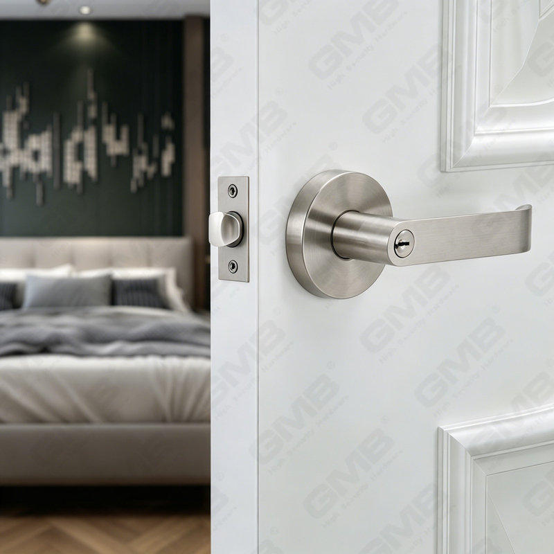 Heavy Duty Tubular Lever Door Lock Series, Round Rosette Entry Door Handle Lock（B2003）