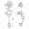 New Design Grip Entry Door Handle Set Entry Door Levers Lock Sets （70733B）