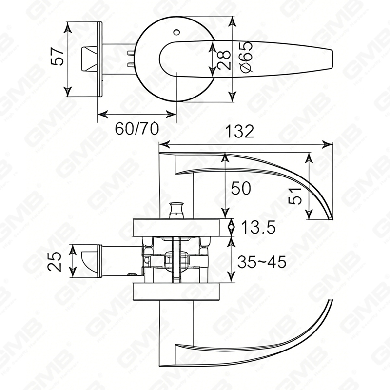 91 Series Anti-theft, Safe, Luxury Residential Ball Knob Lock (9115)