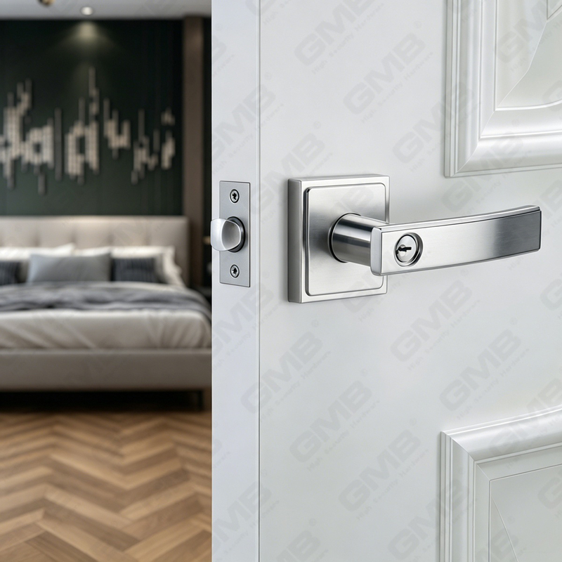 Heavy Duty Tubular Lever Door Lock Series, Zinc alloy Square Rosette Entry Door Handle Lock（C2013）
