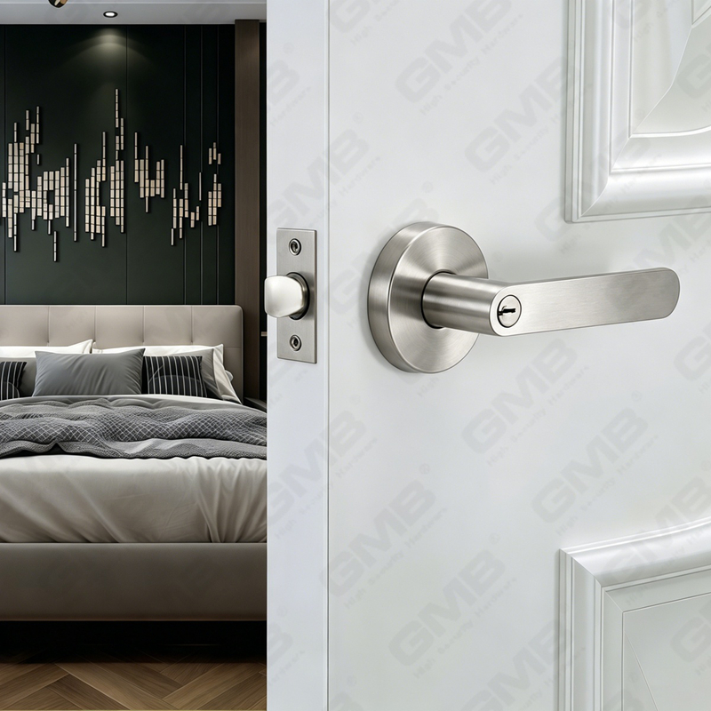 Heavy Duty Tubular Lever Door Lock Series, Round Rosette Entry Door Handle Lock（B2002）