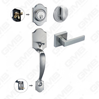 New Design Grip Entry Door Handle Set Entry Door Levers Lock Sets （70713）
