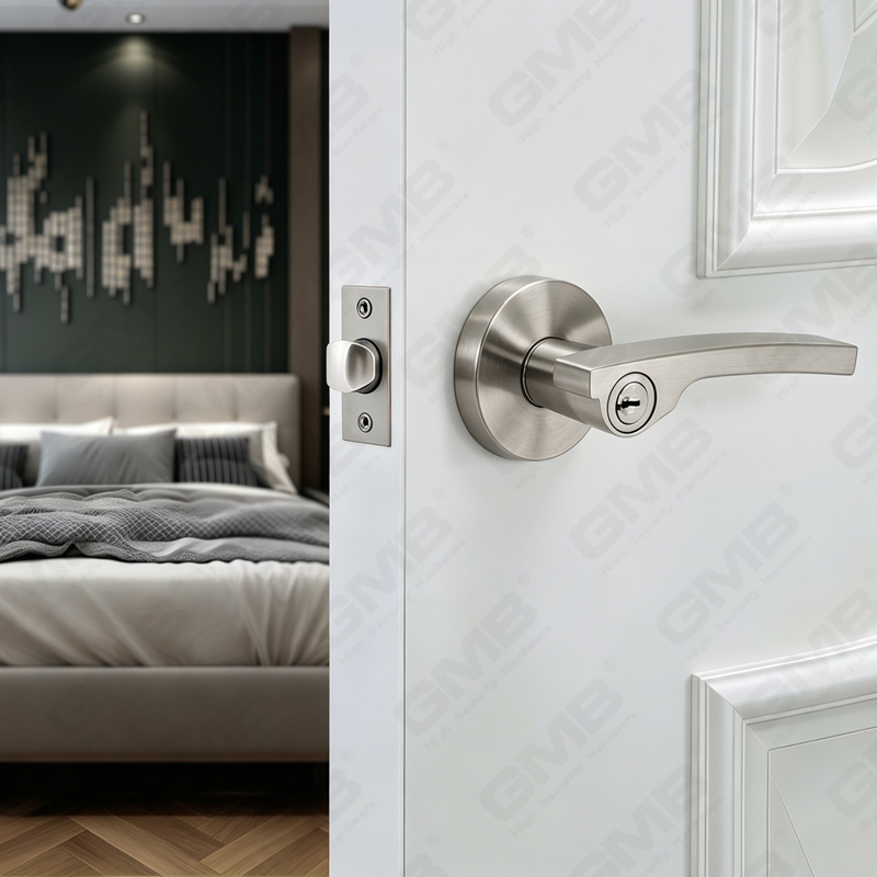 Heavy Duty Tubular Lever Door Lock Series, Zinc alloy Round Rosette Entry Door Handle Lock（B2018）