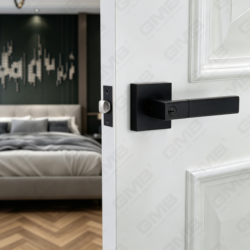Heavy Duty Tubular Lever Door Lock Series, Zinc alloy Square Rosette Entry Door Handle Lock（A2012）