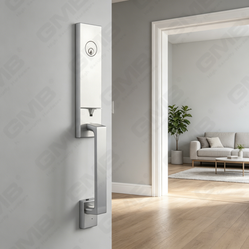 New Design Grip Entry Door Handle Set Entry Door Levers Lock Sets （70729）