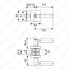 Heavy Duty Tubular Lever Door Lock Series, Zinc alloy Square Rosette Entry Door Handle Lock（A2021）