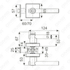 Heavy Duty Tubular Lever Door Lock Series, Zinc alloy Square Rosette Entry Door Handle Lock（A2025）